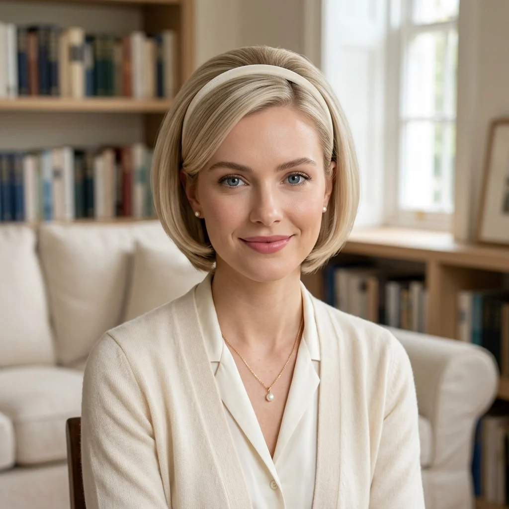 6. Classic Headband Styled Stacked Bob
