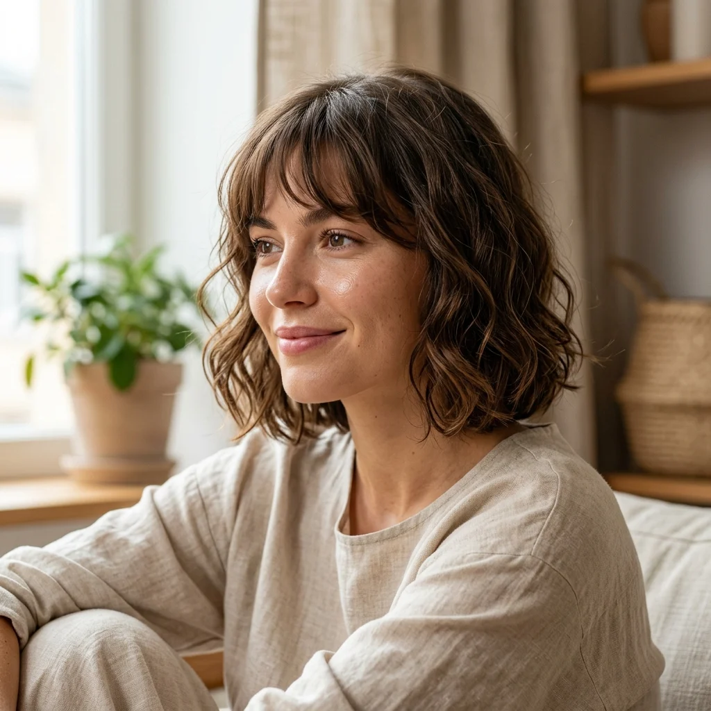 6. Soft Wavy Air Dried Bob