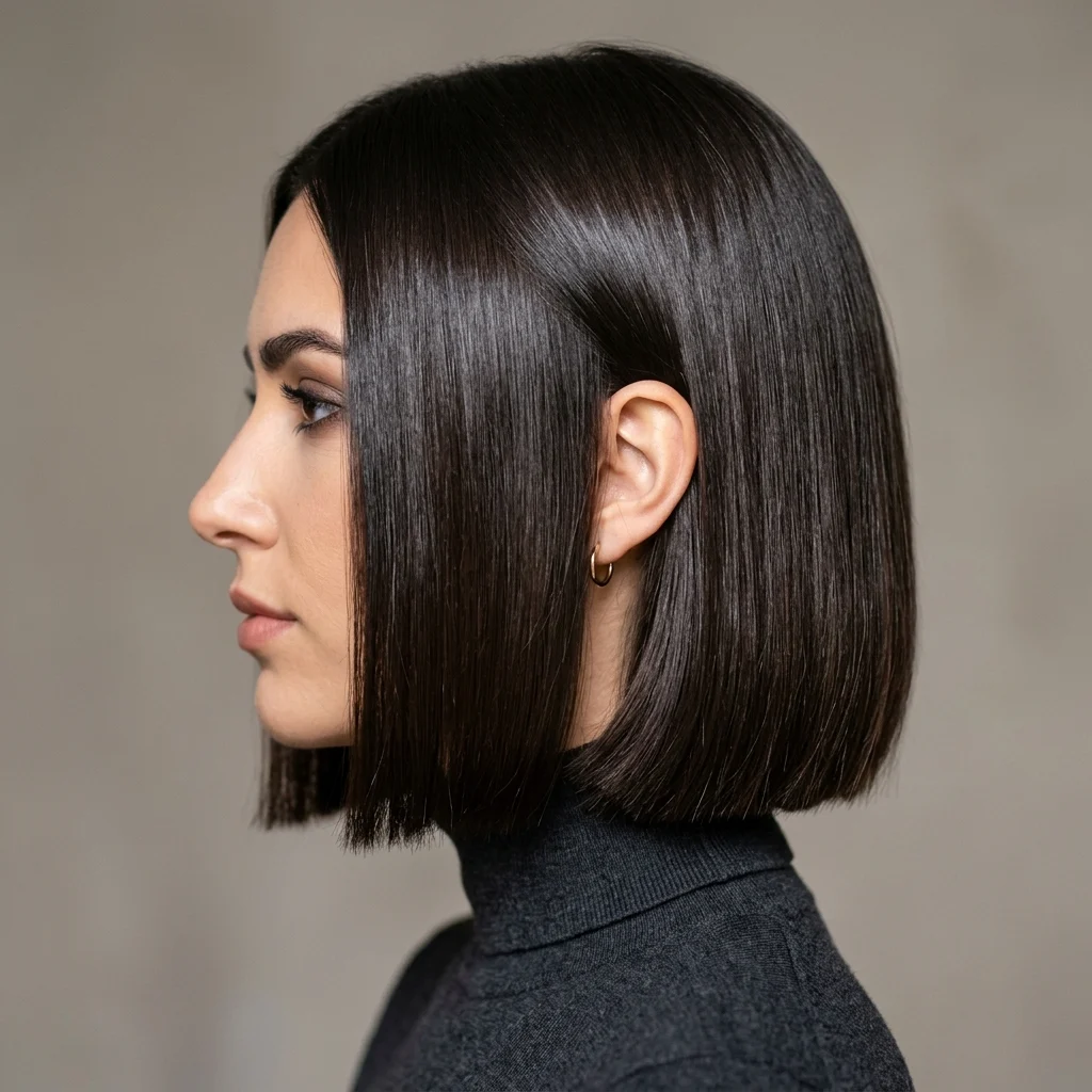 7. Blunt Classic Bob with a Razor-Sharp Precision Edge