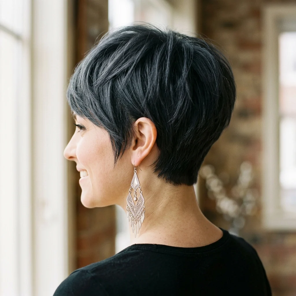 7. Charcoal Wedge with Statement Drop Earrings (ACCESSORIES)