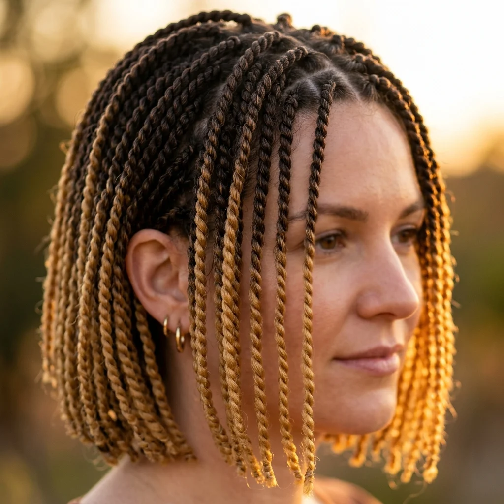 7. Honey Blonde Ombré Crochet Twists
