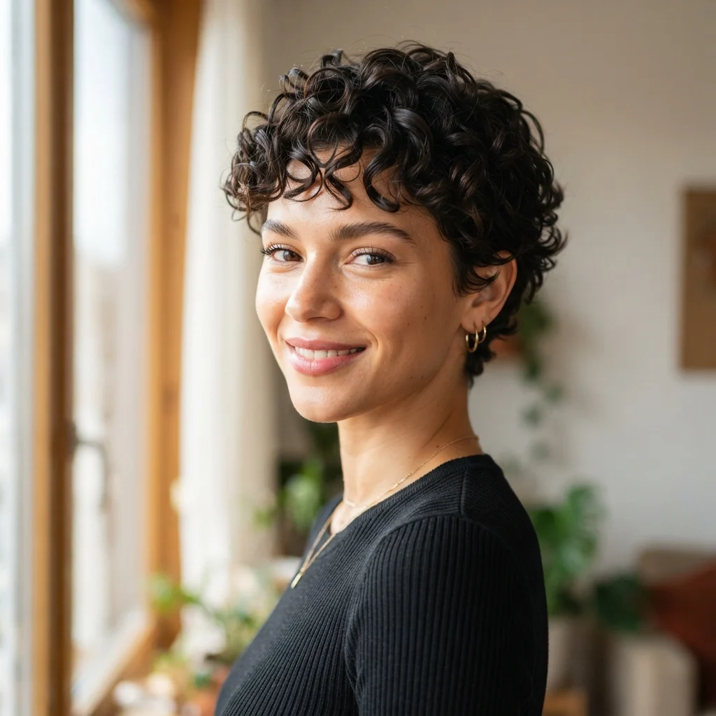 7. Short Textured Cut for Tighter Waves