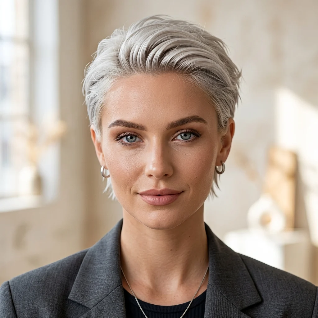 7. Slicked Back Textured Crop