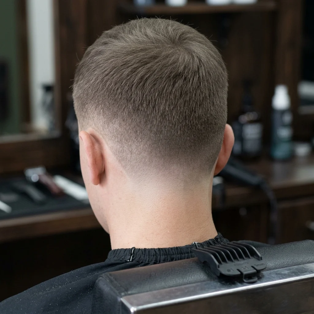 7. Tapered Nape with Clean Caesar Shape