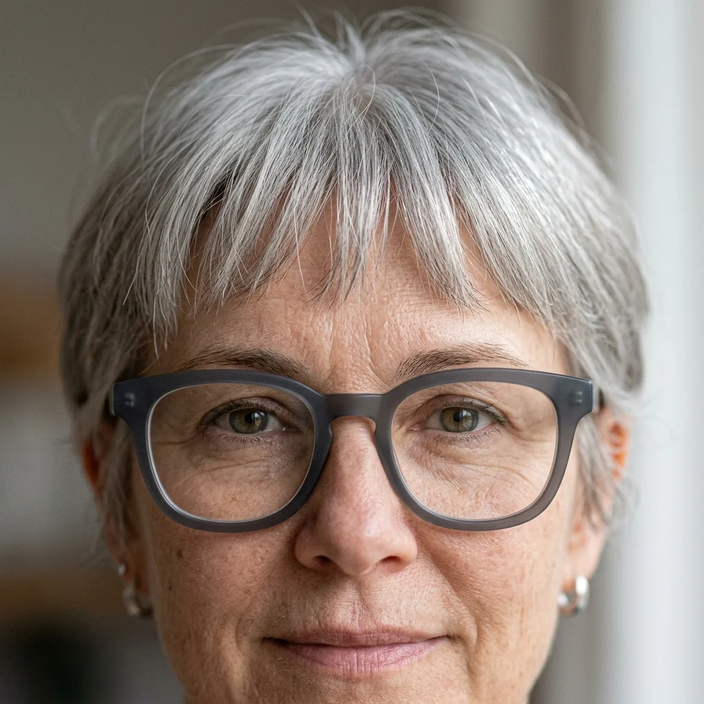 7. Wispy Fringe That Clears Glasses Frames