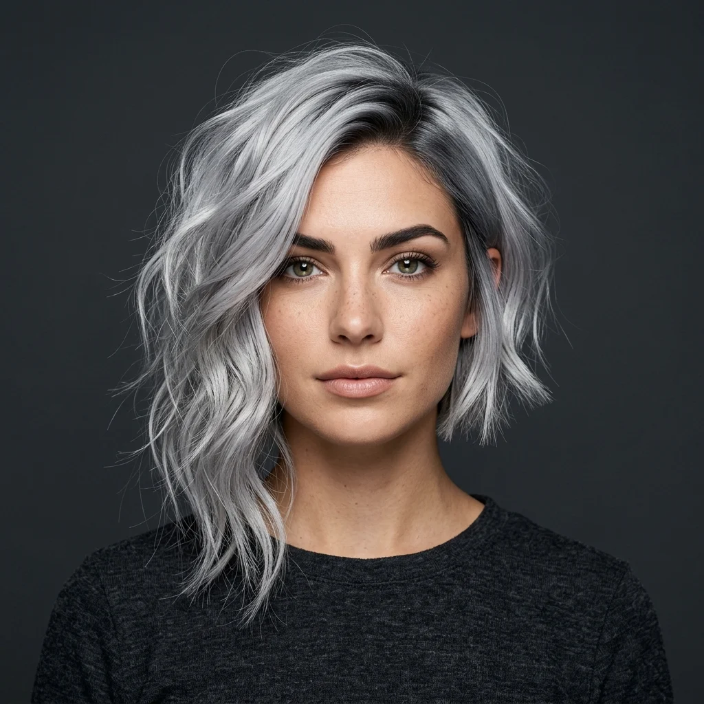 8. Asymmetrical Tousled Bob