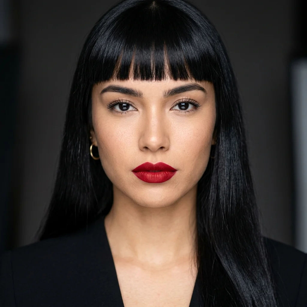 8. Brow-Skimming Baby Bangs