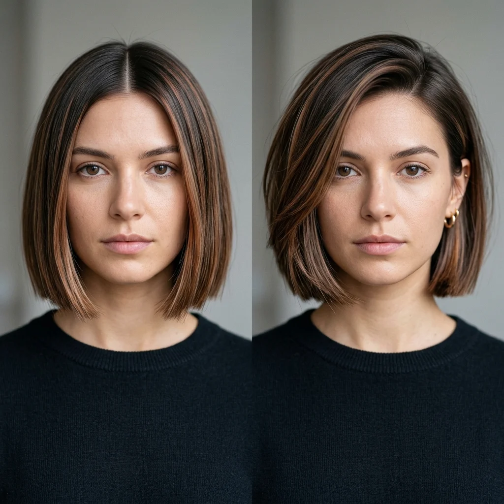 8. Center Part vs Deep Side Part Symmetry