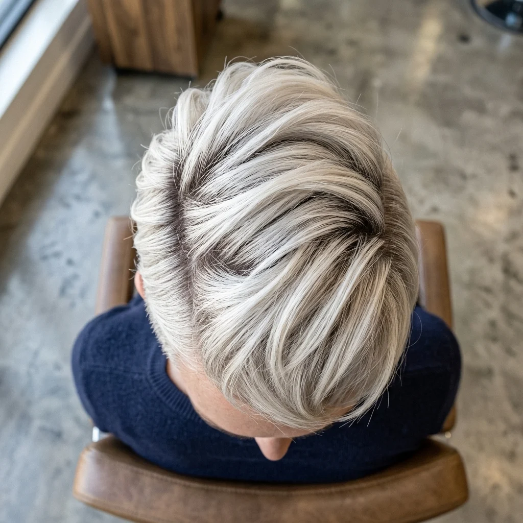 8. Deep Side Part Pixie