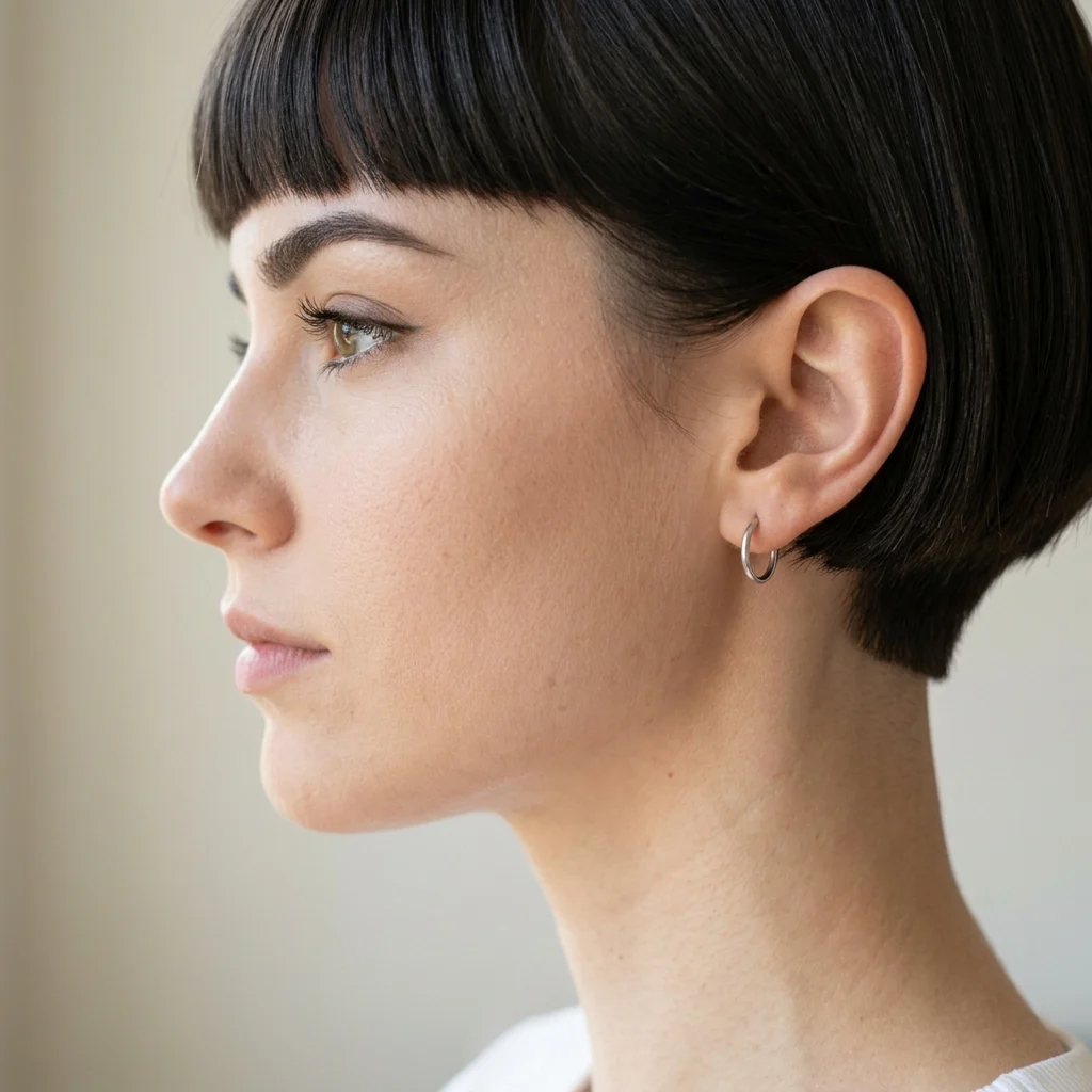 8. Ear-Length Micro Crop