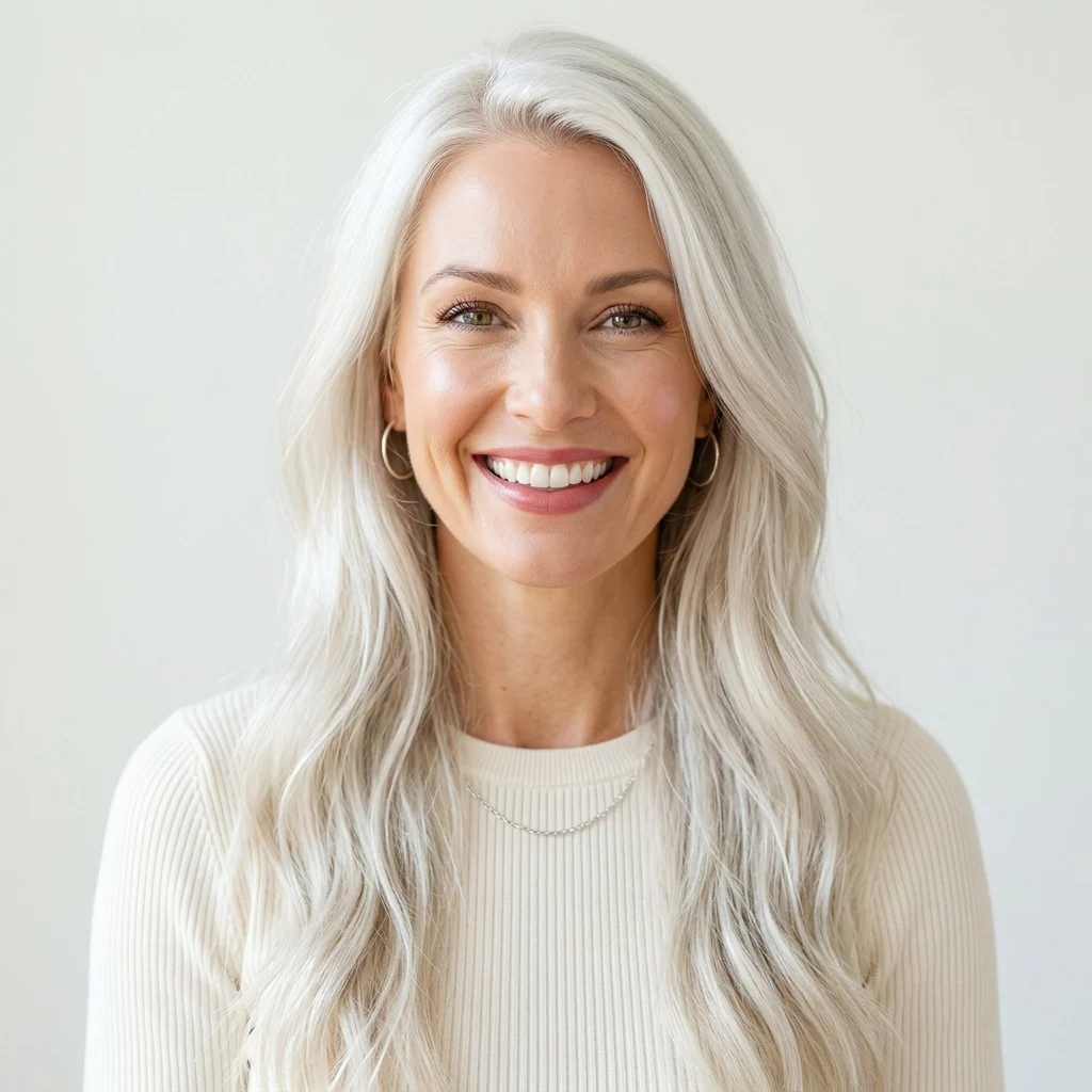 8. Icy White Blonde Full Head for Advanced Gray