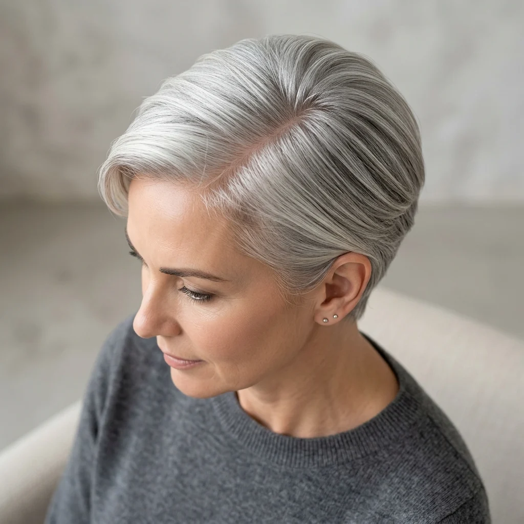 8. Pixie with Defined Side Part