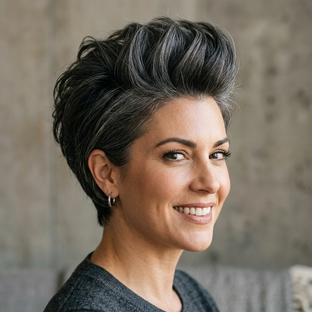8. Voluminous Charcoal Wedge with Root Lift (FURNITURE)