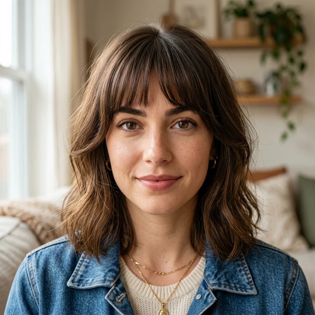 9. Blunt Fringe With Curtain Sides