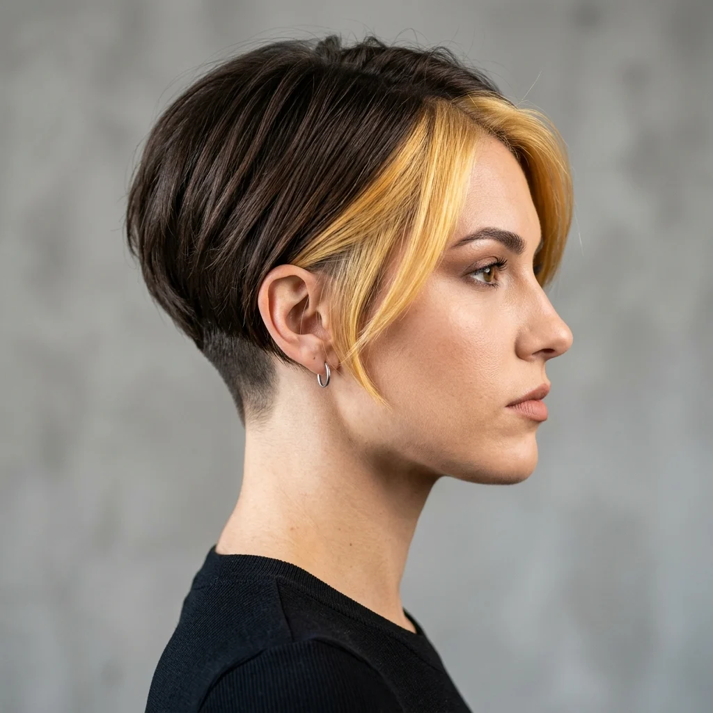 9. Money Piece with Undercut Pixie