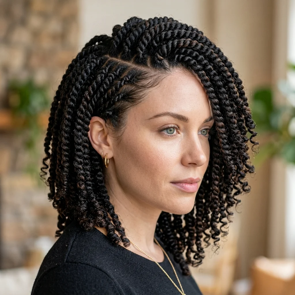 9. Side-Swept Crochet Twists for an Asymmetric Frame