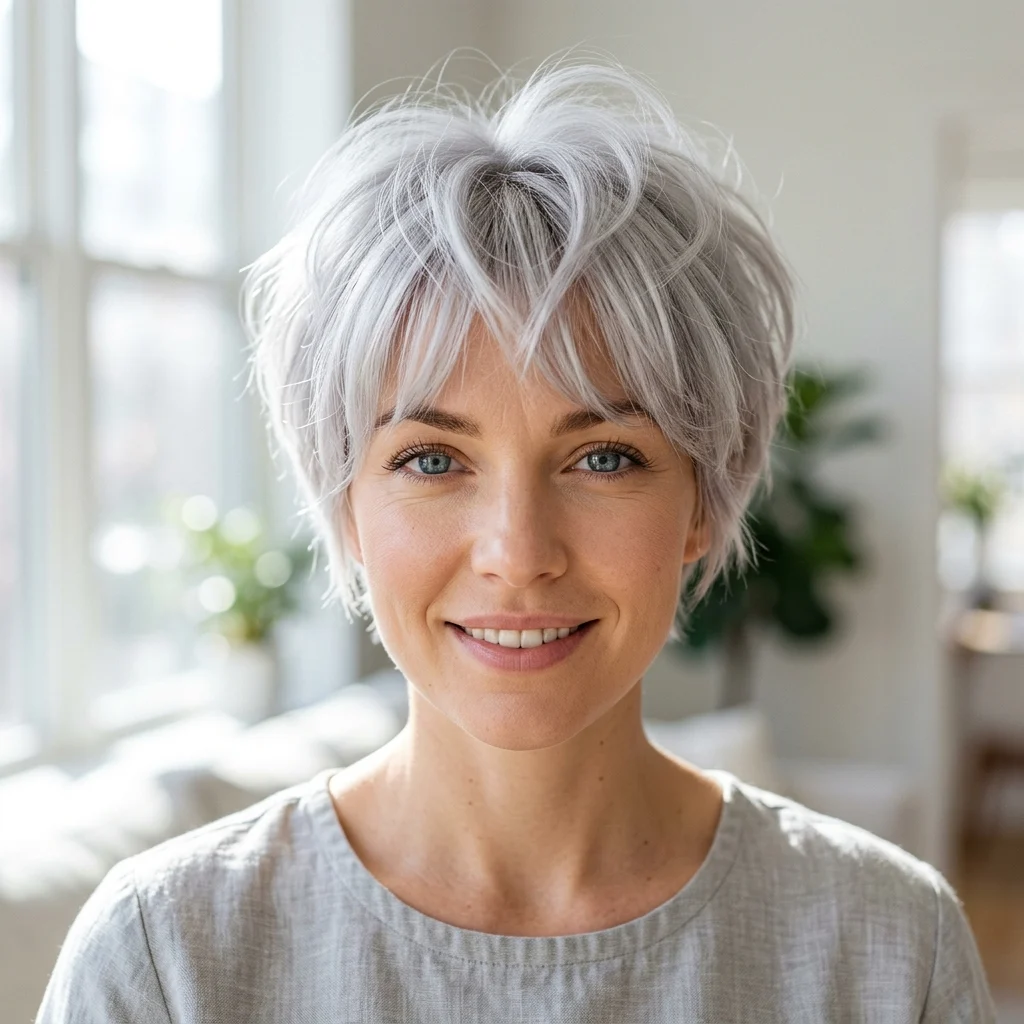 9. Voluminous Crown Bixie for Fine Hair