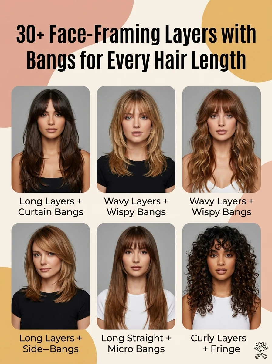 30 Face-Framing Layers with Bangs for Every Hair Length