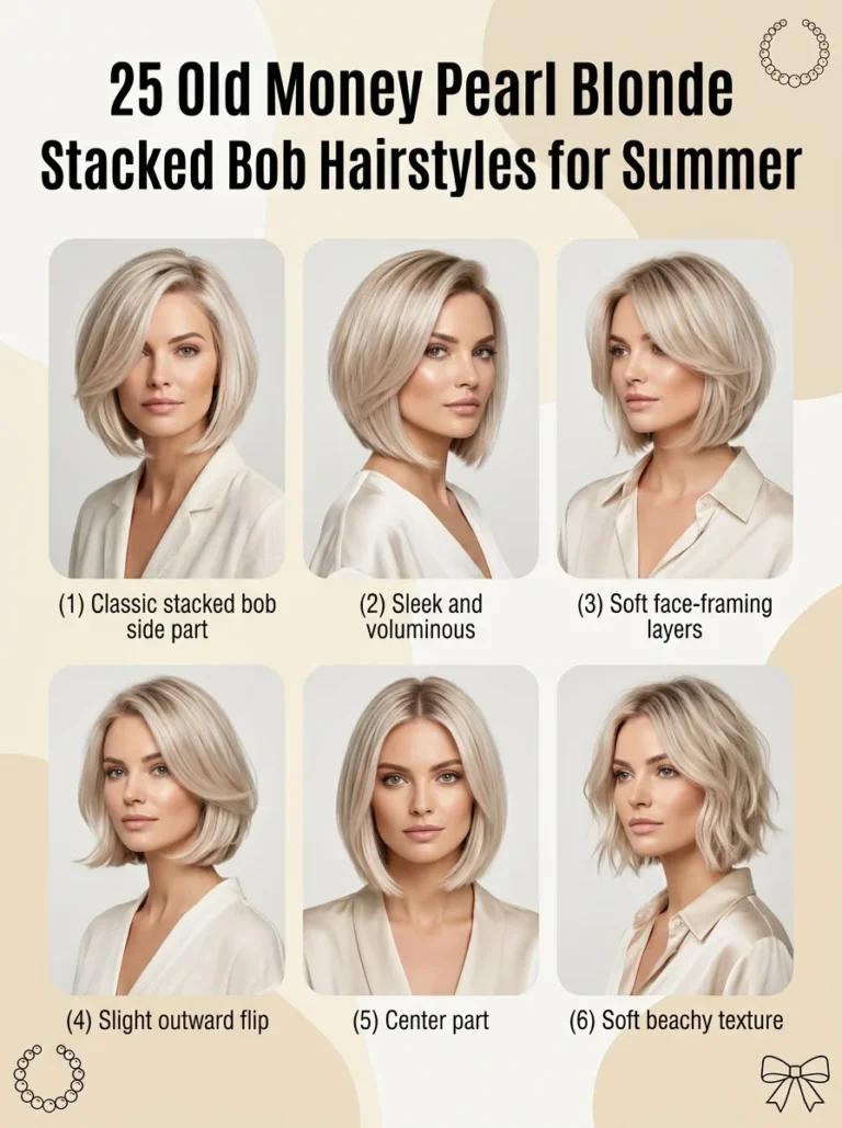 25 Old Money Pearl Blonde Stacked Bob Hairstyles for Summer