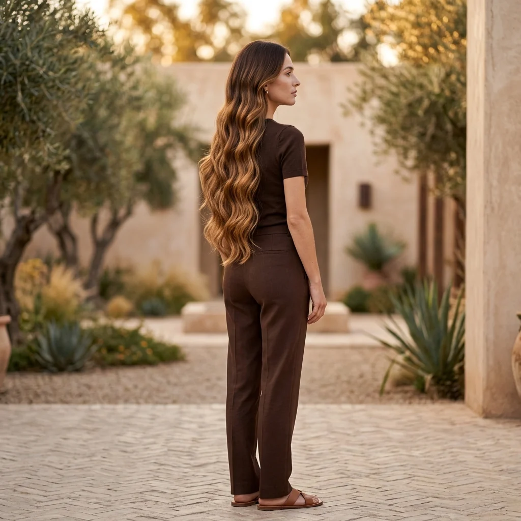 1. Chestnut-to-Caramel Balayage for Waist-Length Hair