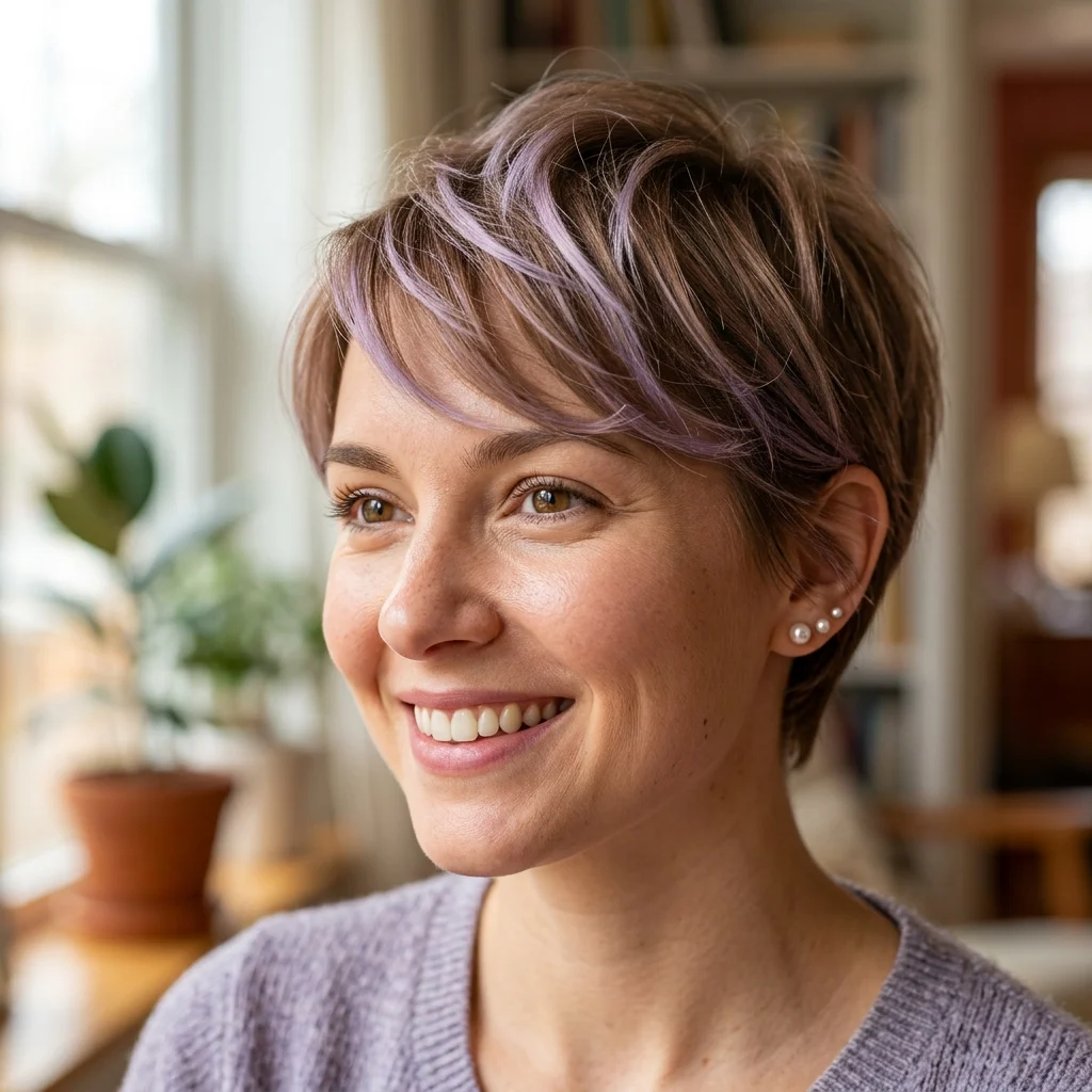 10. Purple Highlights on Fine Hair
