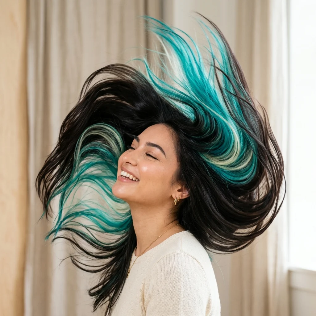 13. Underneath Peekaboo Color for Waist-Length Hair