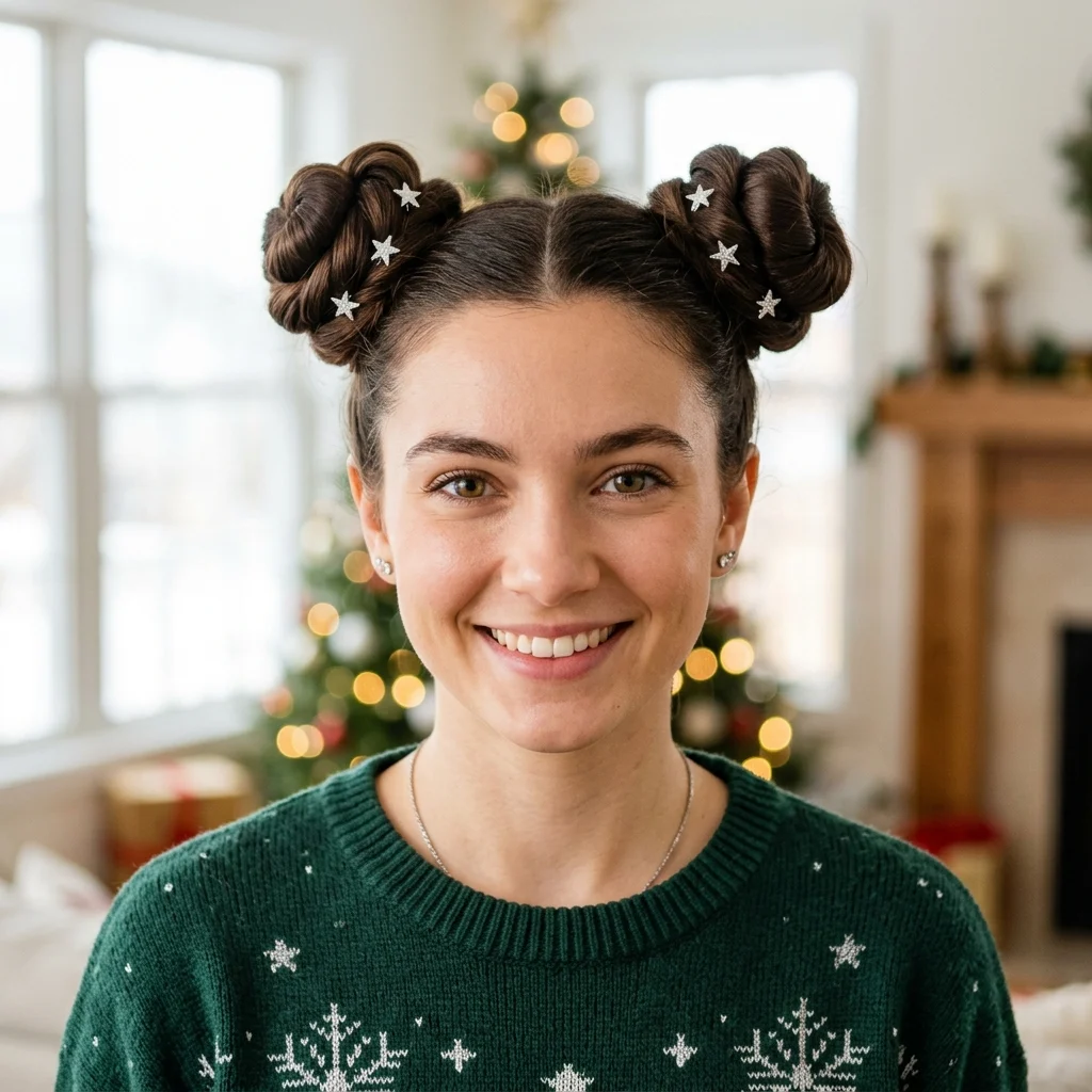 2. Double Swirl Twin Buns