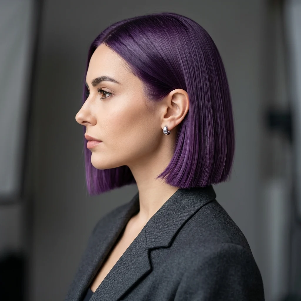 7. Purple Bob for Short Hair
