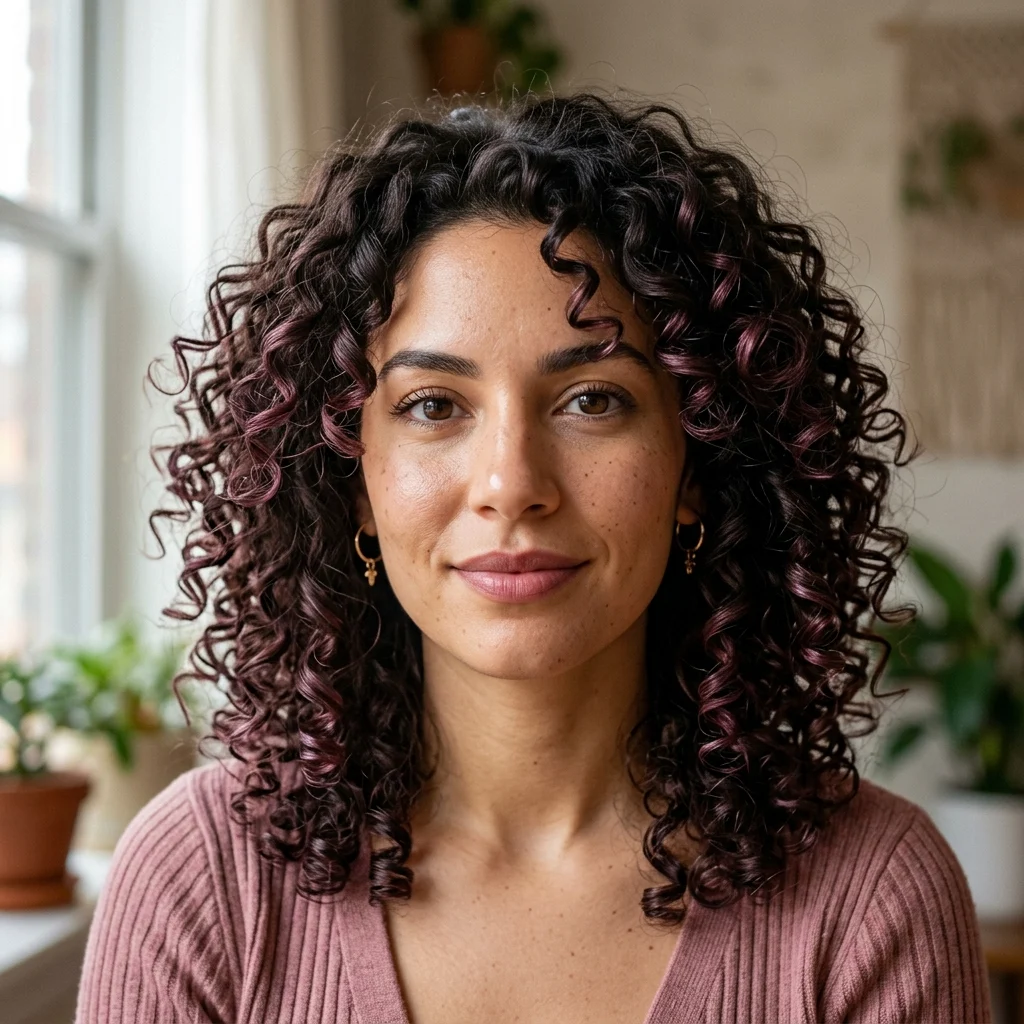 8. Subtle Purple on Natural Curls