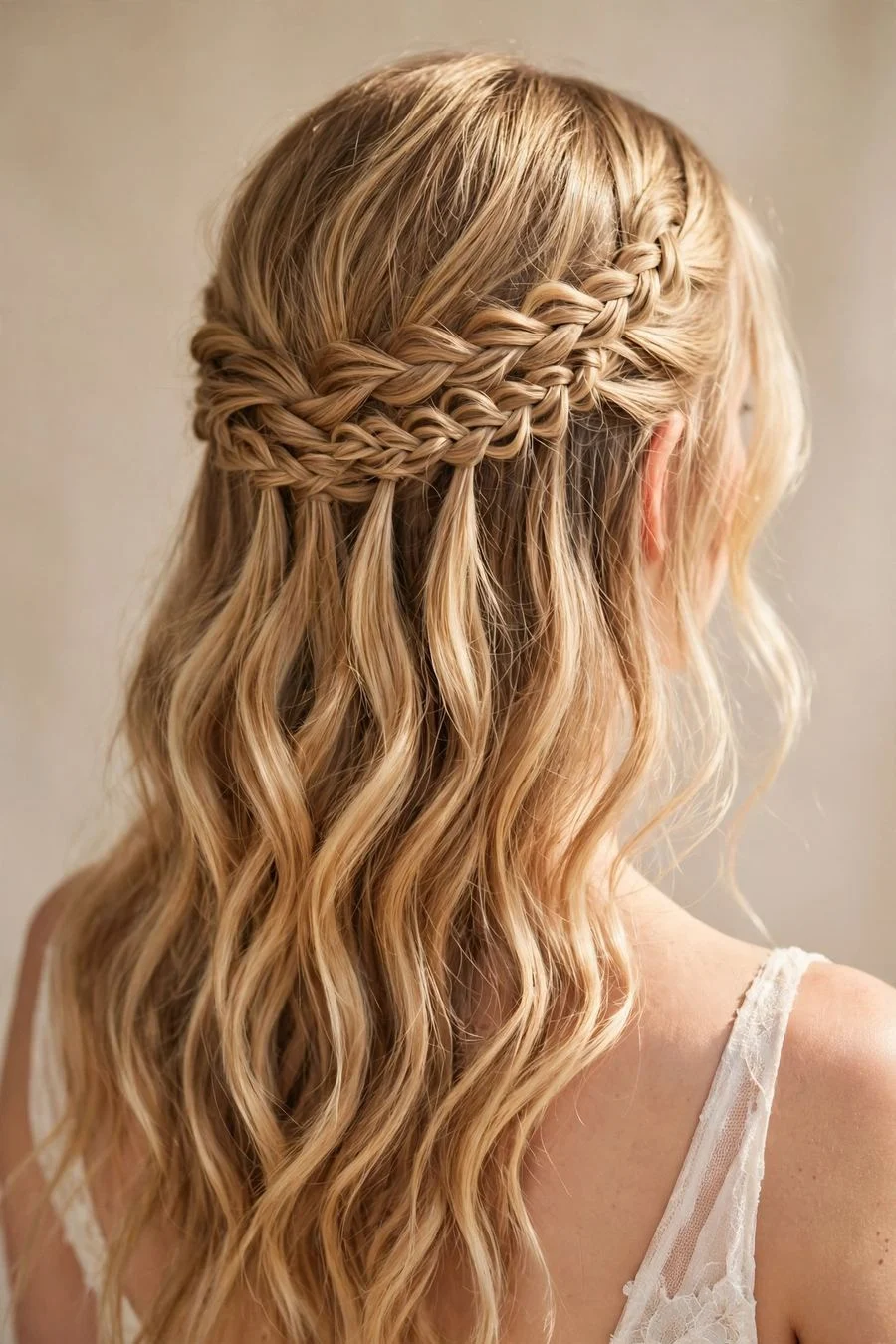 The Waterfall Braid Half-Up