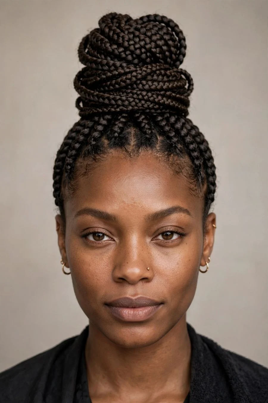 Box Braid Sculpted Top Knot