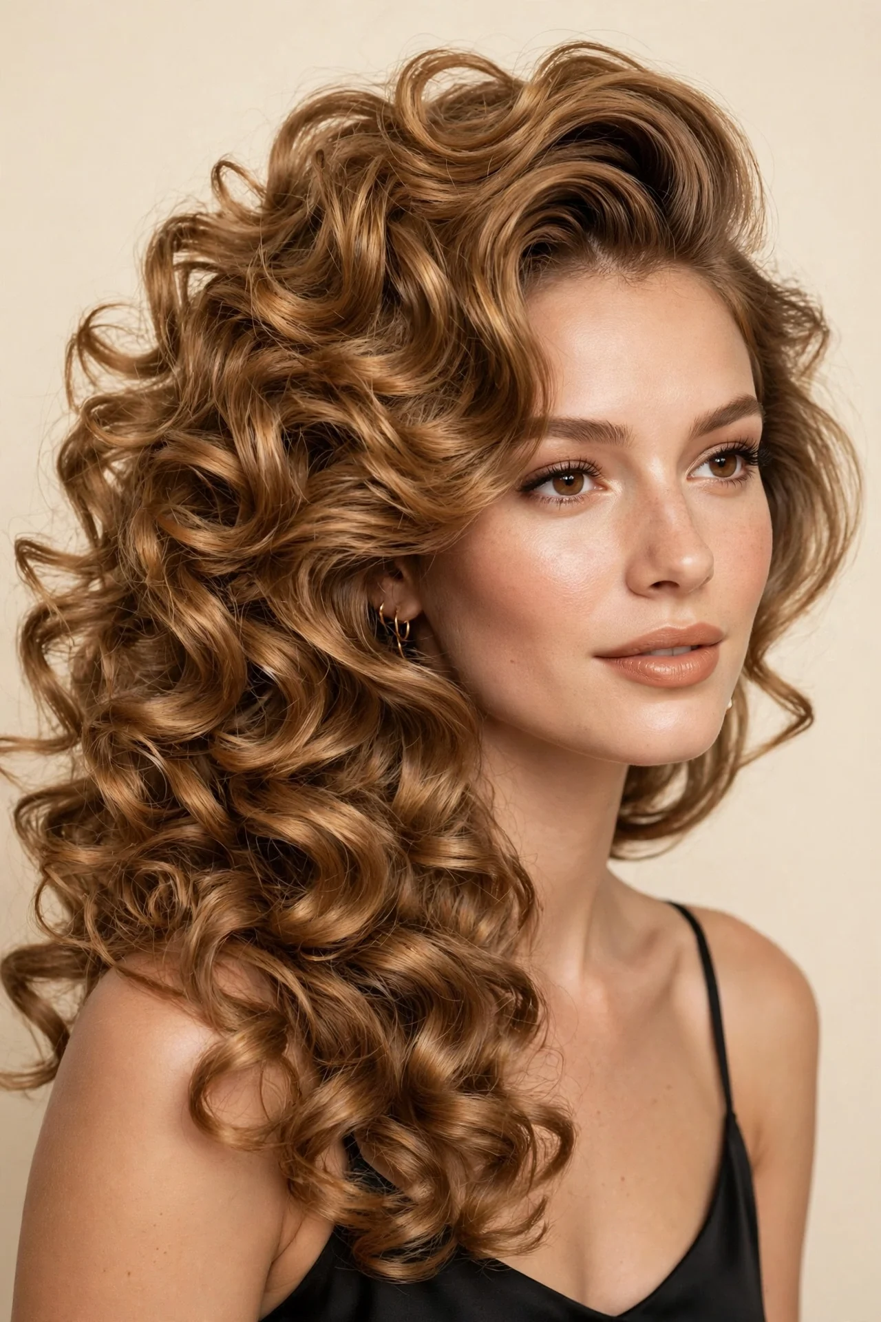 Deep Side-Part Glam Curls