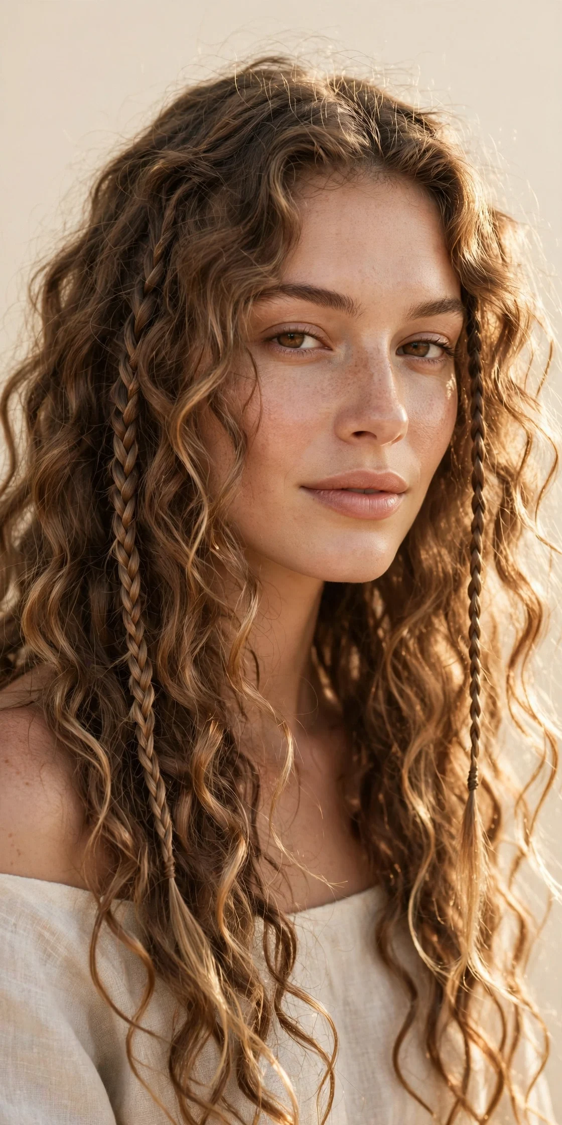 Long Boho Curls with Braids