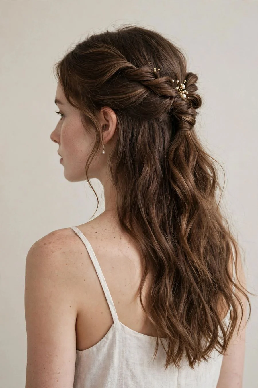 The Twisted Half-Up Crown