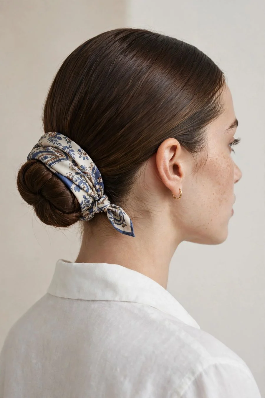 The Silk-Scarf Low Bun