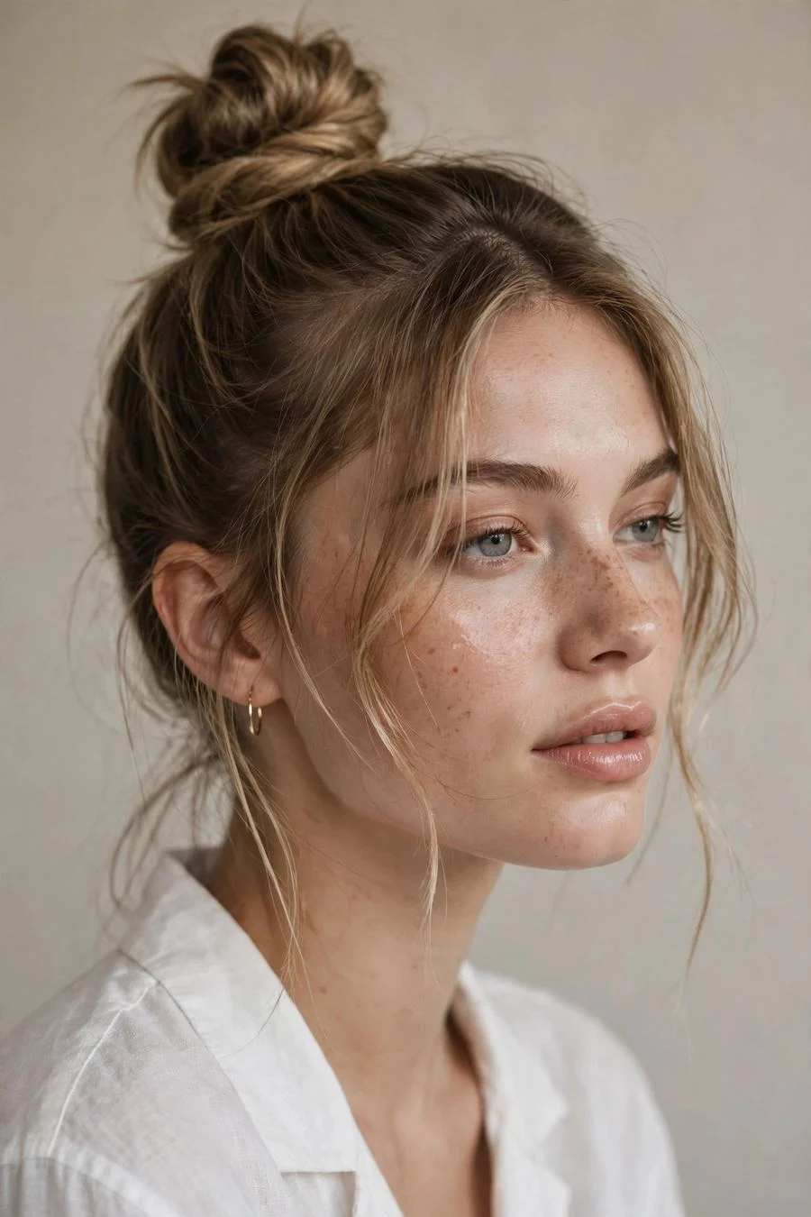 The Curtain-Part Top Knot