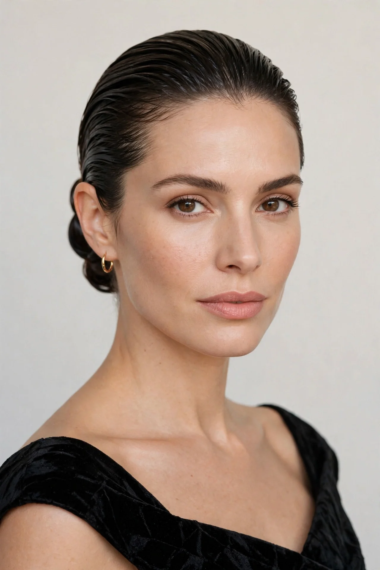 The Slicked-Back Wet-Effect Bun