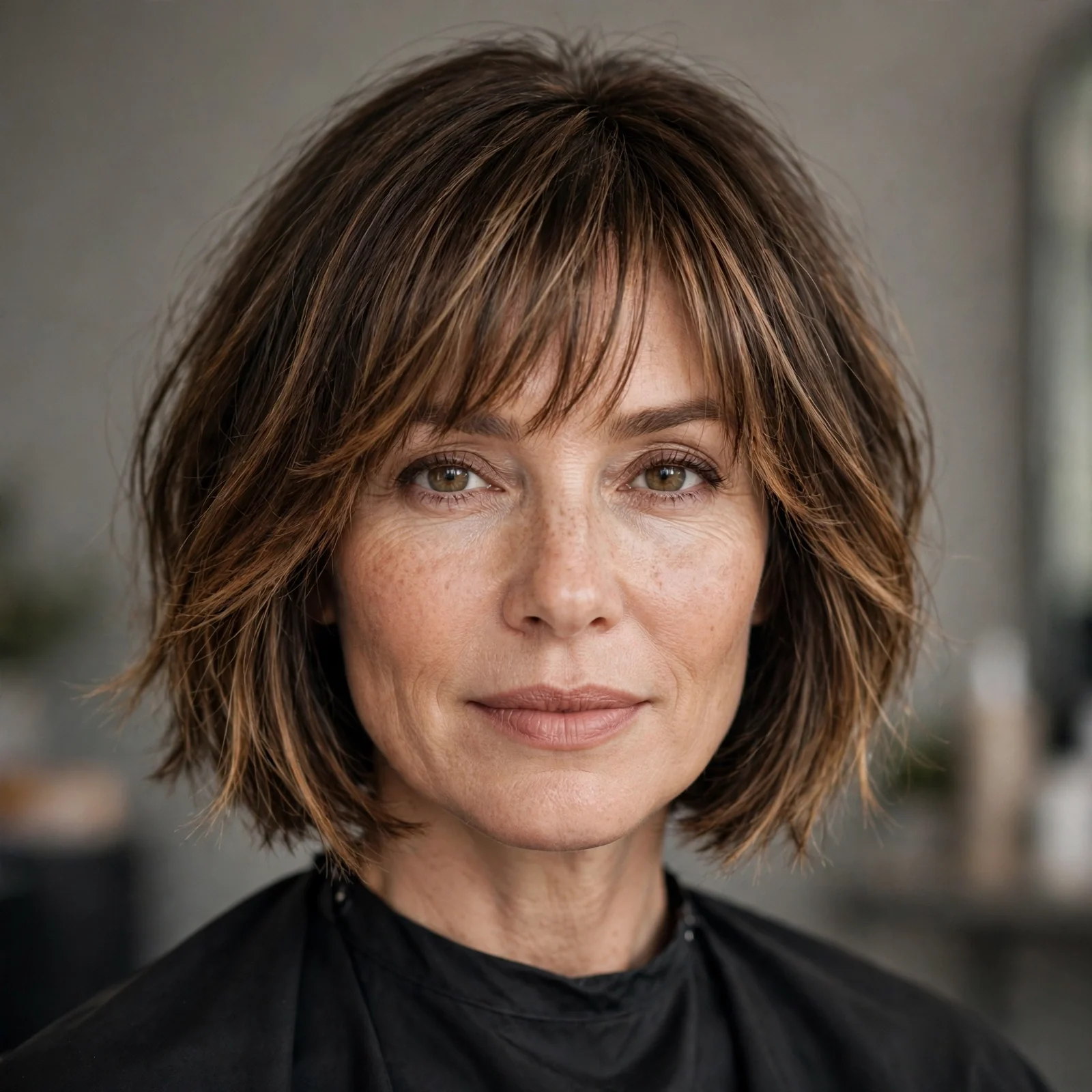 Shoulder Layers With Side-Swept Bangs