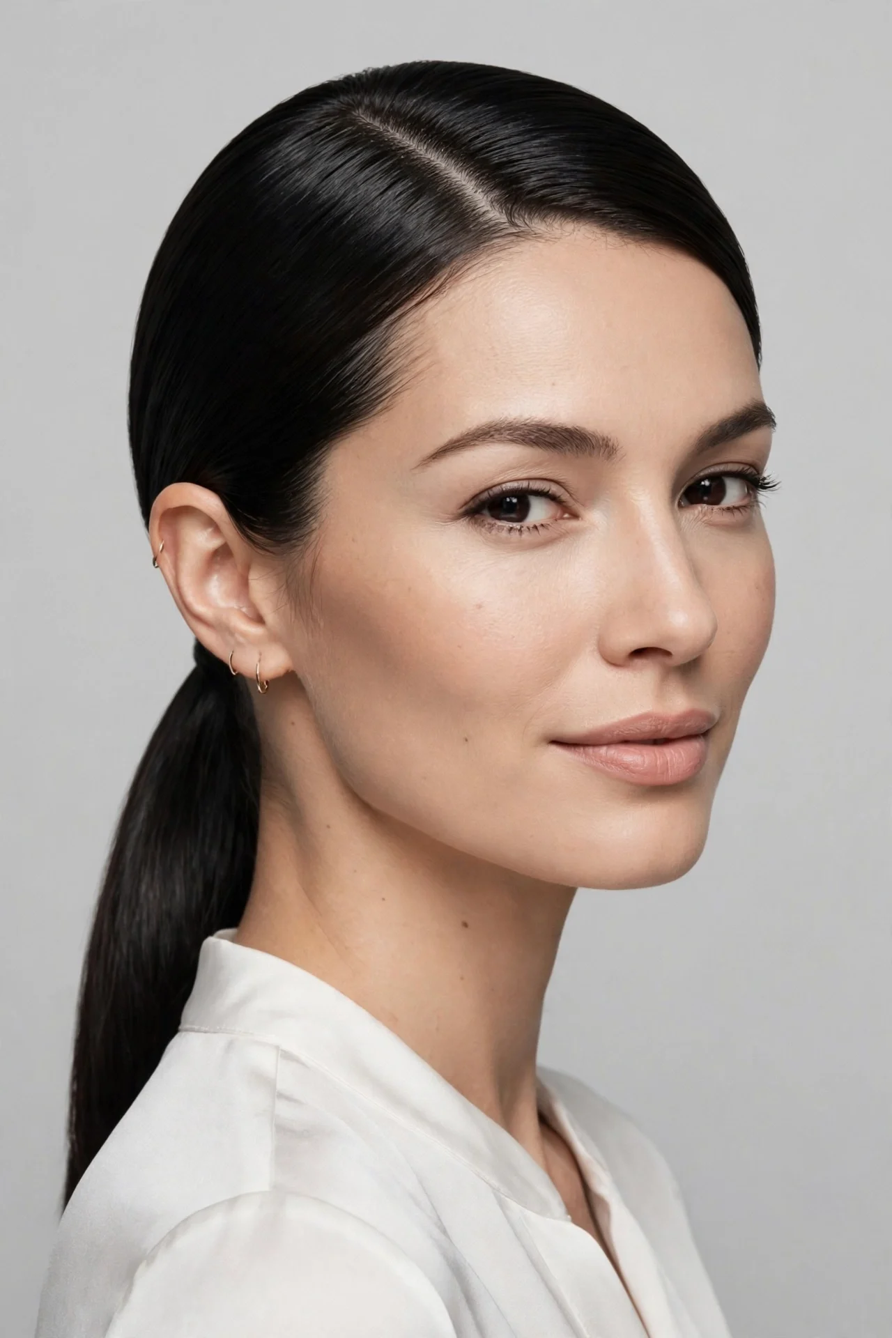 The Sleek Side-Part Ponytail