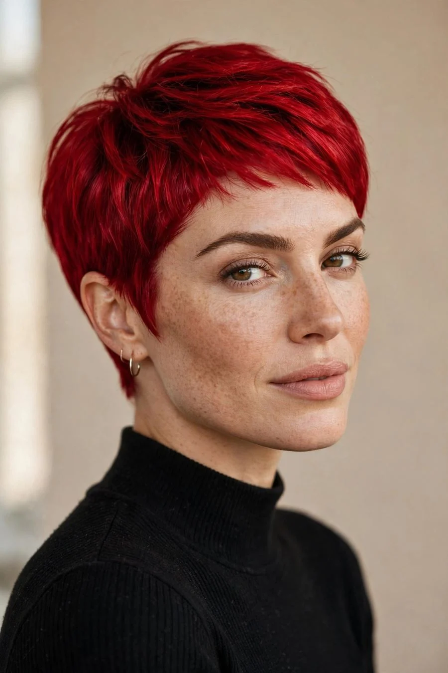 The Bold Cherry Red Pixie